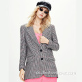 2021 Benutzerdefinierte neue Damen Vintage Plaid Blazer Anzug